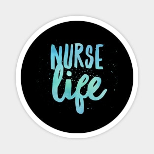 Nurse life blue text and paint splatter design Magnet